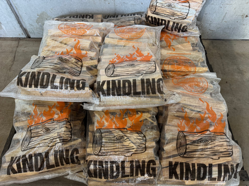 Kindling Bag 5Kg - Dry Pine bags on floor