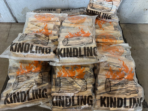 Kindling Bag 5Kg - Dry Pine bags on floor